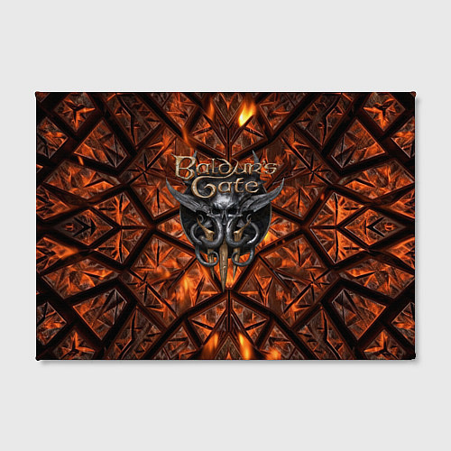 Картина прямоугольная Baldurs Gate 3 logo fire / 3D-принт – фото 2