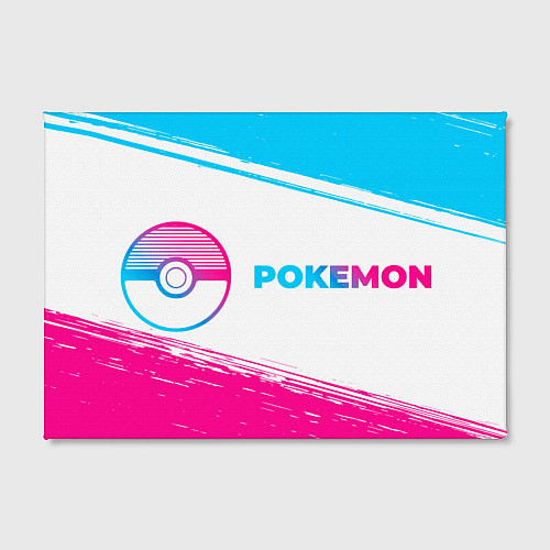 Картина прямоугольная Pokemon neon gradient style: надпись и символ / 3D-принт – фото 2