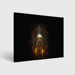 Холст прямоугольный Призрак в лесу - скелет, цвет: 3D-принт
