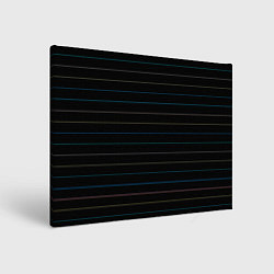 Холст прямоугольный Разноцветные полосы на чёрном, цвет: 3D-принт