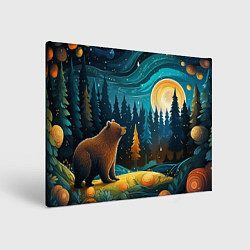 Картина прямоугольная Хозяин тайги: медведь в лесу