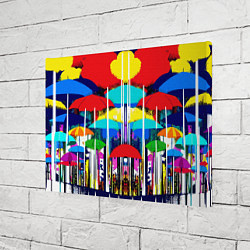 Холст прямоугольный Mirror pattern of umbrellas - pop art, цвет: 3D-принт — фото 2