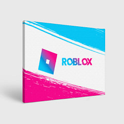 Холст прямоугольный Roblox neon gradient style по-горизонтали, цвет: 3D-принт