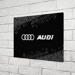 Холст прямоугольный Audi speed на темном фоне со следами шин по-горизо, цвет: 3D-принт — фото 2