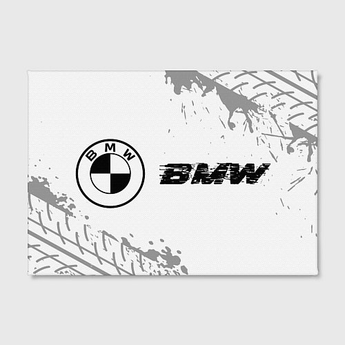 Картина прямоугольная BMW speed на светлом фоне со следами шин по-горизо / 3D-принт – фото 2