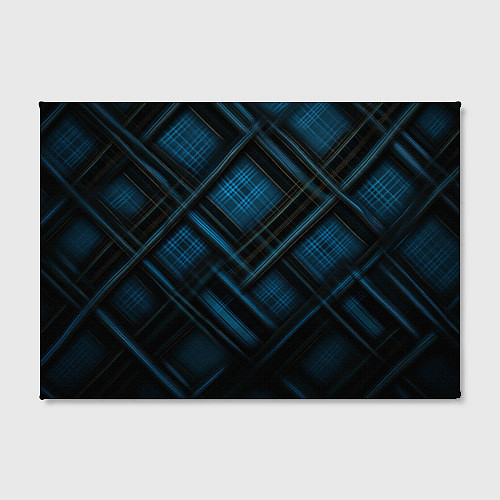 Картина прямоугольная Тёмно-синяя шотландская клетка / 3D-принт – фото 2