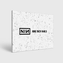 Холст прямоугольный Nine Inch Nails glitch на светлом фоне по-горизонт, цвет: 3D-принт