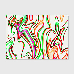 Холст прямоугольный Разноцветные волнистые линии абстракция, цвет: 3D-принт — фото 2
