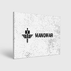 Холст прямоугольный Manowar glitch на светлом фоне по-горизонтали, цвет: 3D-принт