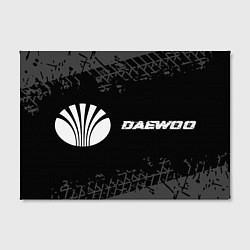 Холст прямоугольный Daewoo speed на темном фоне со следами шин по-гори, цвет: 3D-принт — фото 2