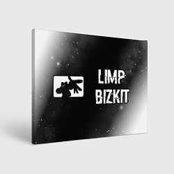 Холст прямоугольный Limp Bizkit glitch на темном фоне по-горизонтали, цвет: 3D-принт
