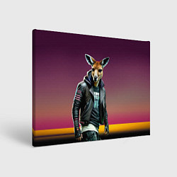 Холст прямоугольный Cool kangaroo - ai art, цвет: 3D-принт