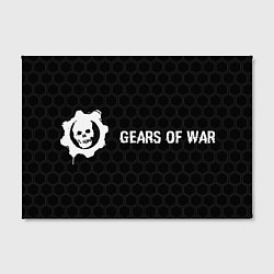 Холст прямоугольный Gears of War glitch на темном фоне по-горизонтали, цвет: 3D-принт — фото 2