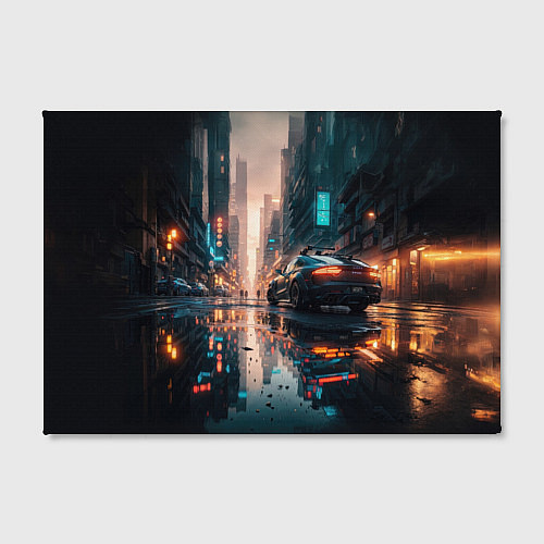 Картина прямоугольная Городской пейзаж после дождя / 3D-принт – фото 2