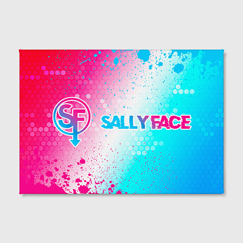 Картина прямоугольная Sally Face neon gradient style по-горизонтали / 3D-принт – фото 2