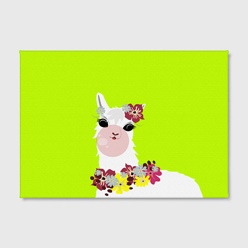 Картина прямоугольная Лама - альпака в венке / 3D-принт – фото 2