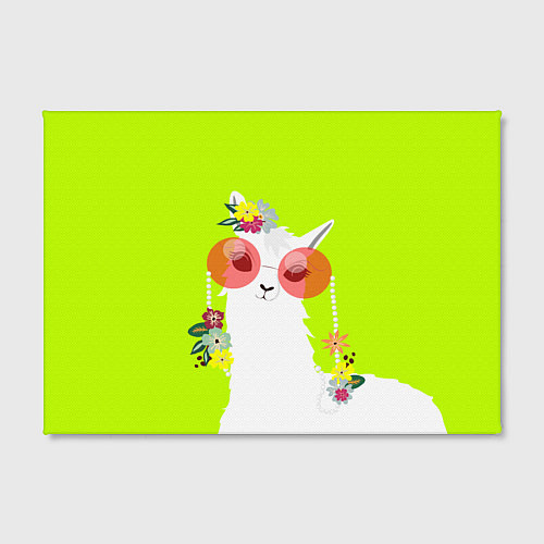 Картина прямоугольная Лама - альпака в розовых очках / 3D-принт – фото 2