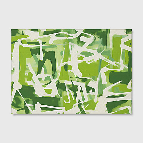 Картина прямоугольная Белая и зеленая краска / 3D-принт – фото 2