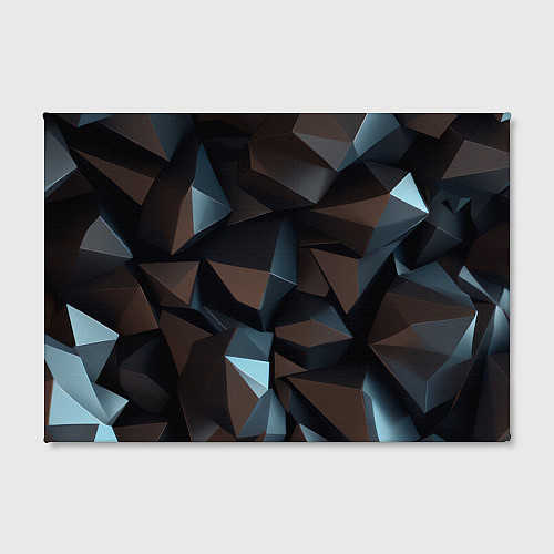 Картина прямоугольная Черная геометрическая абстракция - объемные грани / 3D-принт – фото 2