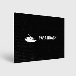 Холст прямоугольный Papa Roach glitch на темном фоне по-горизонтали, цвет: 3D-принт
