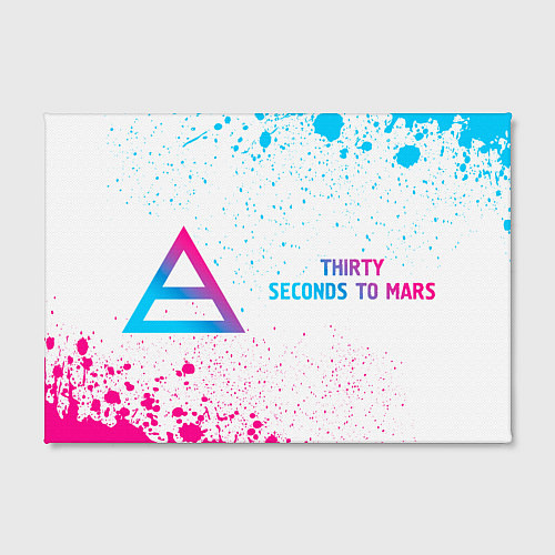 Картина прямоугольная Thirty Seconds to Mars neon gradient style по-гори / 3D-принт – фото 2