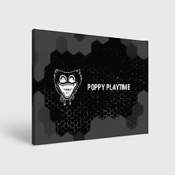 Холст прямоугольный Poppy Playtime glitch на темном фоне по-горизонтал, цвет: 3D-принт