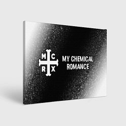 Холст прямоугольный My Chemical Romance glitch на темном фоне по-гориз, цвет: 3D-принт