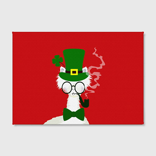 Картина прямоугольная Лама - альпака в день Патрика / 3D-принт – фото 2