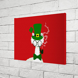 Холст прямоугольный Лама - альпака в день Патрика, цвет: 3D-принт — фото 2