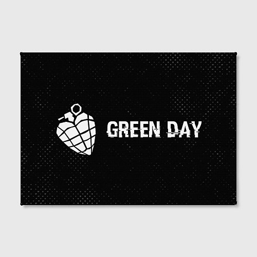 Картина прямоугольная Green Day glitch на темном фоне по-горизонтали / 3D-принт – фото 2