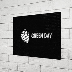 Холст прямоугольный Green Day glitch на темном фоне по-горизонтали, цвет: 3D-принт — фото 2
