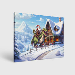 Холст прямоугольный Санта на драконе 2024, цвет: 3D-принт