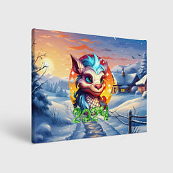 Холст прямоугольный Новогодний дракон 2024, цвет: 3D-принт