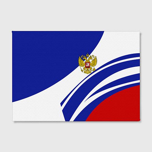 Картина прямоугольная Герб России на абстрактных полосах / 3D-принт – фото 2