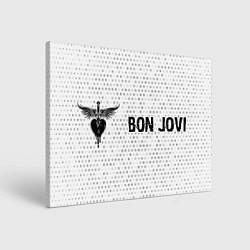 Холст прямоугольный Bon Jovi glitch на светлом фоне по-горизонтали, цвет: 3D-принт