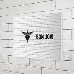 Холст прямоугольный Bon Jovi glitch на светлом фоне по-горизонтали, цвет: 3D-принт — фото 2