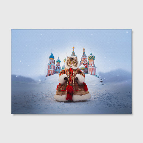 Картина прямоугольная Новогодняя кошечка в пальто / 3D-принт – фото 2