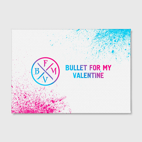 Картина прямоугольная Bullet For My Valentine neon gradient style по-гор / 3D-принт – фото 2