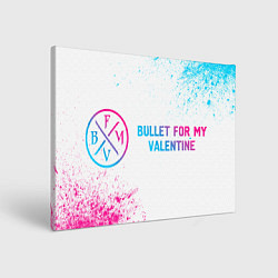 Холст прямоугольный Bullet For My Valentine neon gradient style по-гор, цвет: 3D-принт