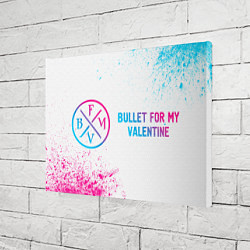 Холст прямоугольный Bullet For My Valentine neon gradient style по-гор, цвет: 3D-принт — фото 2