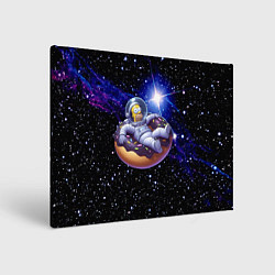 Картина прямоугольная Космонавт Гомер Симпсон на пончике - нейросеть