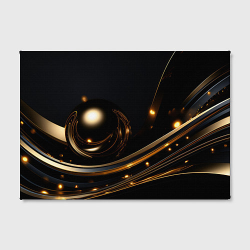 Картина прямоугольная Абстракция золотого на черном / 3D-принт – фото 2