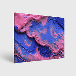 Холст прямоугольный Розовая пена на синей краске, цвет: 3D-принт