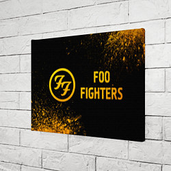 Холст прямоугольный Foo Fighters - gold gradient по-горизонтали, цвет: 3D-принт — фото 2