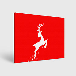Холст прямоугольный Рождественский олень Red and white, цвет: 3D-принт