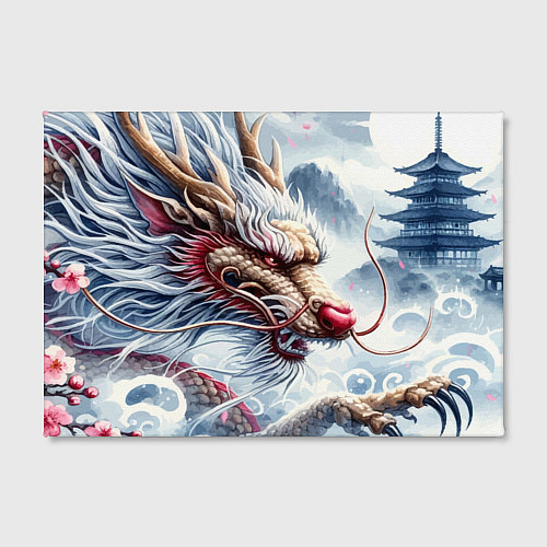 Картина прямоугольная Свирепый японский дракон - искусство / 3D-принт – фото 2