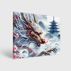 Холст прямоугольный Свирепый японский дракон - искусство, цвет: 3D-принт