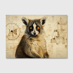 Холст прямоугольный Лемур в стиле диаграмм Давинчи, цвет: 3D-принт — фото 2