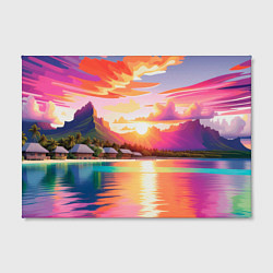 Холст прямоугольный Закат на острове Бора Бора, цвет: 3D-принт — фото 2