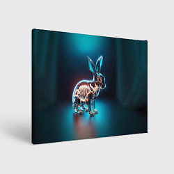 Холст прямоугольный Прозрачный стеклянный кролик, цвет: 3D-принт